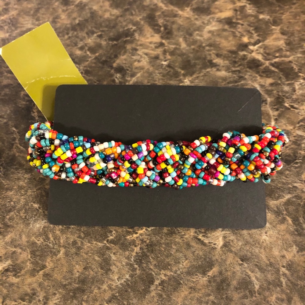 New multi color braided bead bracelet